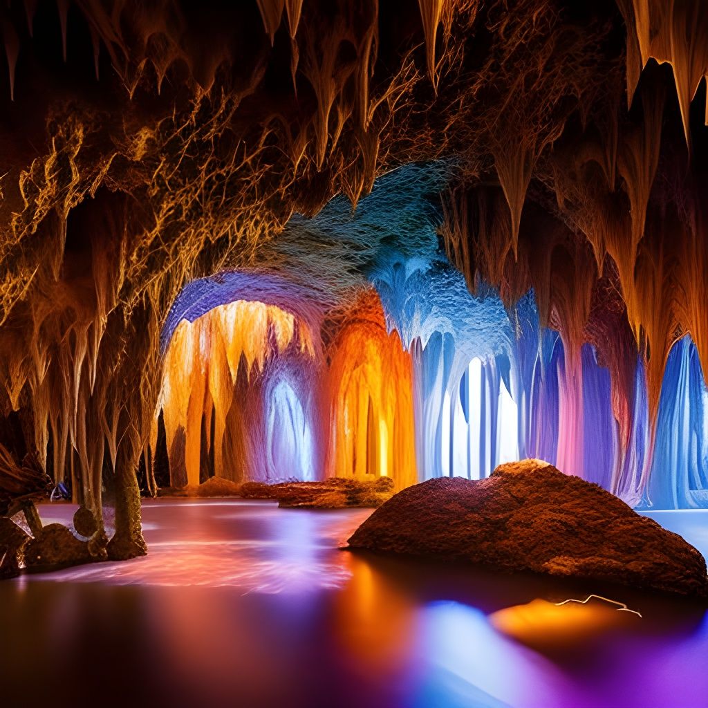 Frozen Enchanted Cave Interior: Digital Matte Painting