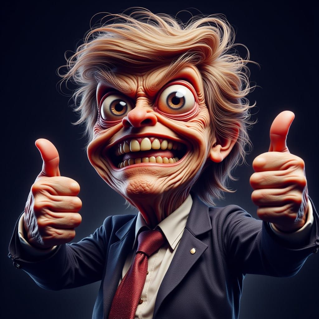 Donald Trump Caricature in Steadman Style