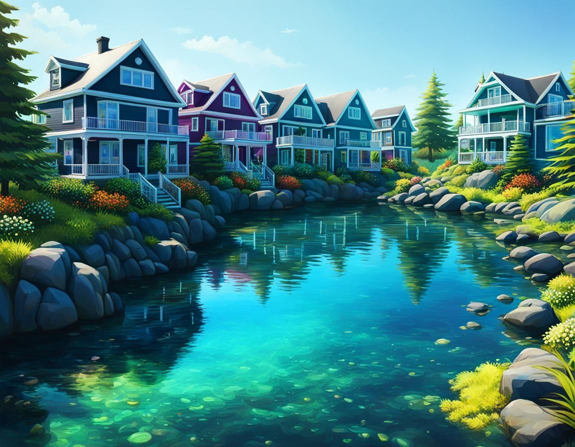 Opalescent Ocean: A Zesty Word Collage