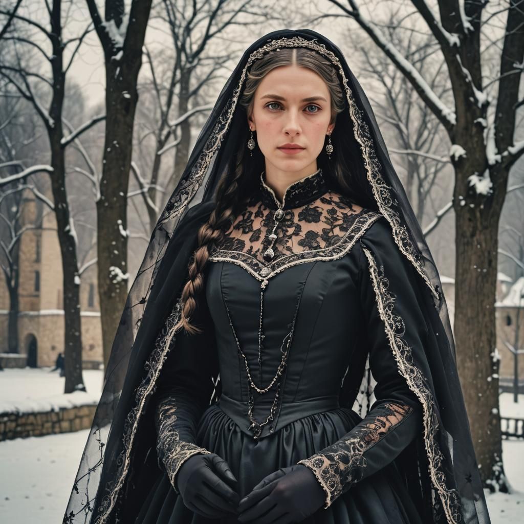 Holy Elisabeth of Hungary in Winter Scene