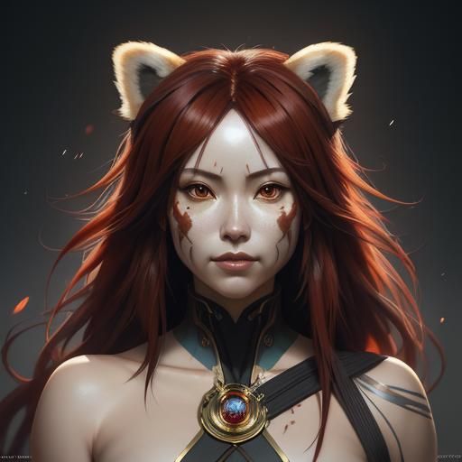 Anime Red Panda Girl Portrait in 8K Resolution