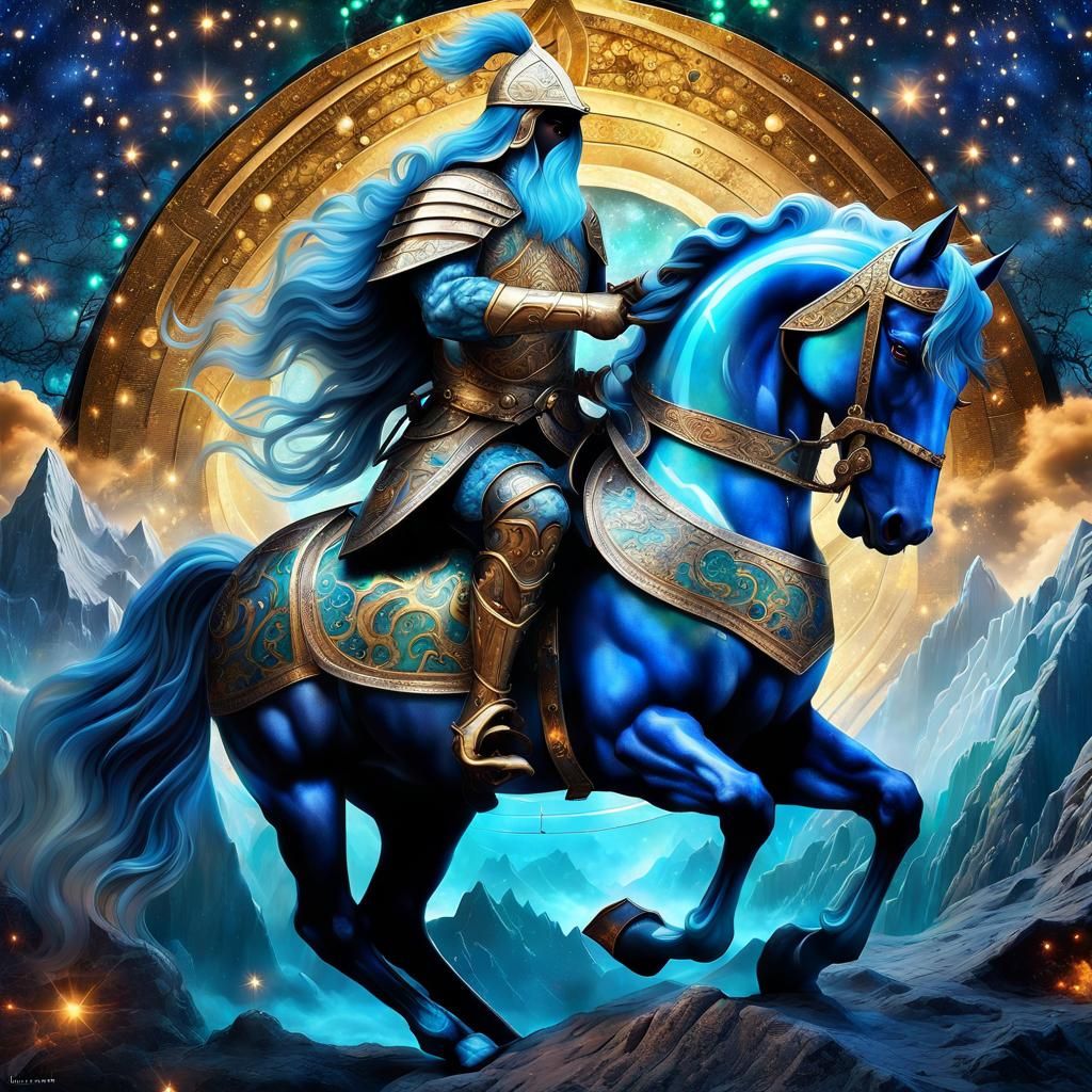 Epic Soldier with Magical Shield in Ethereal Landscape