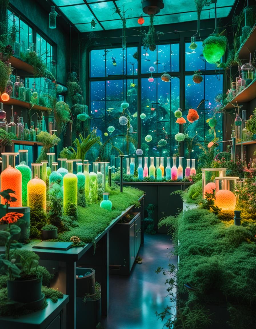Magical Science Lab with Fairies and Lava Lamps