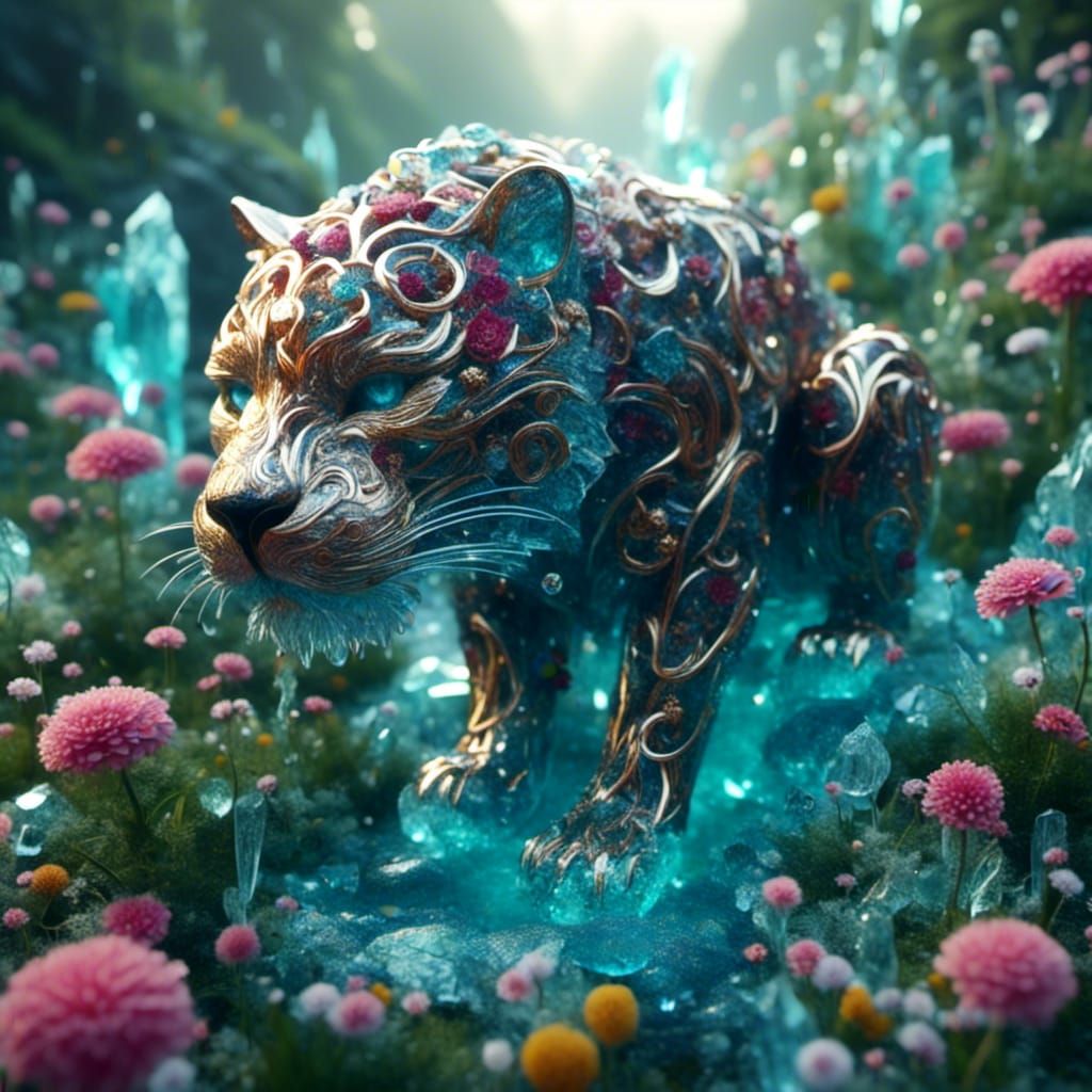 Detailed Jaguar Matte Painting in Fantasy Style