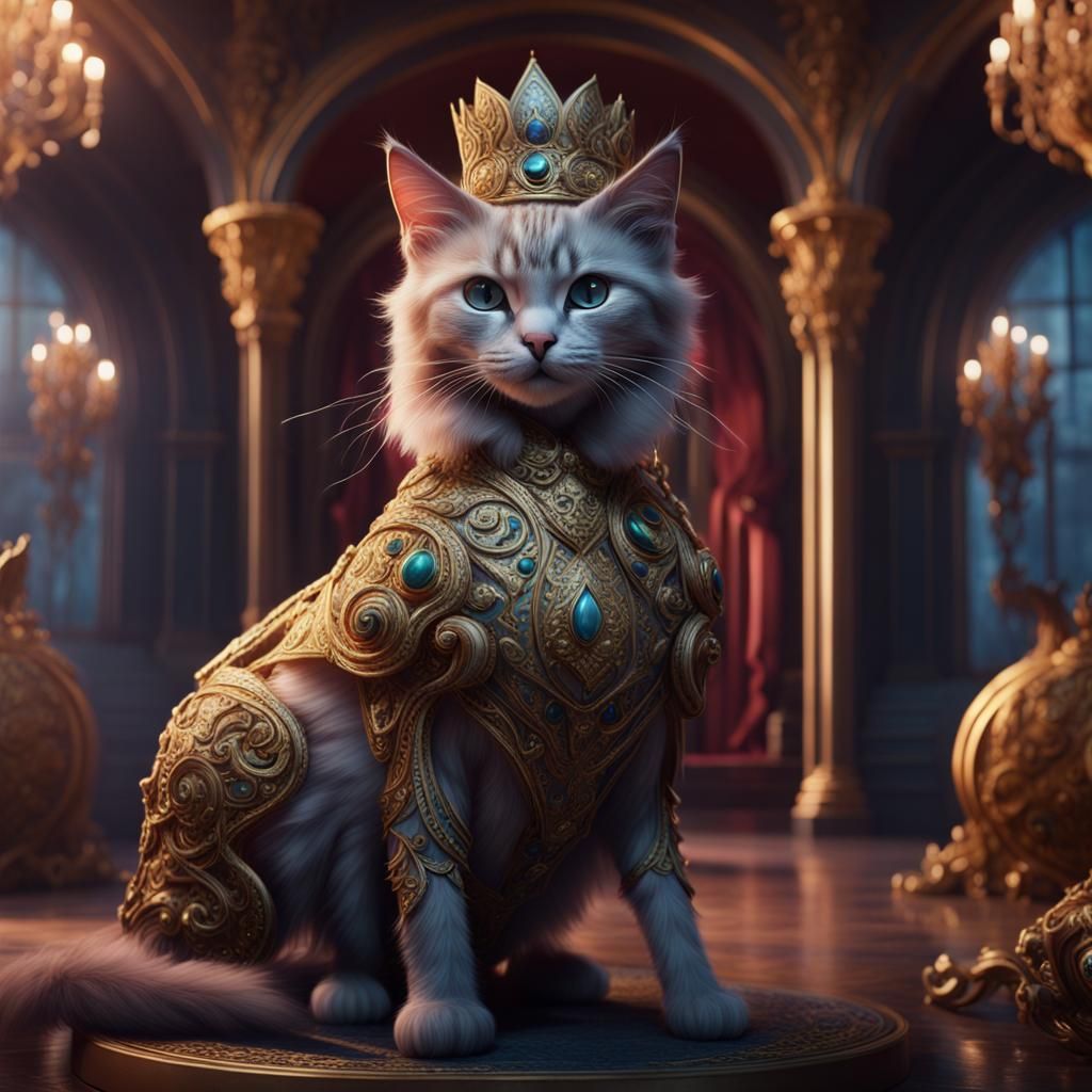Cat Queen at the Ball: Fantasy Concept Art
