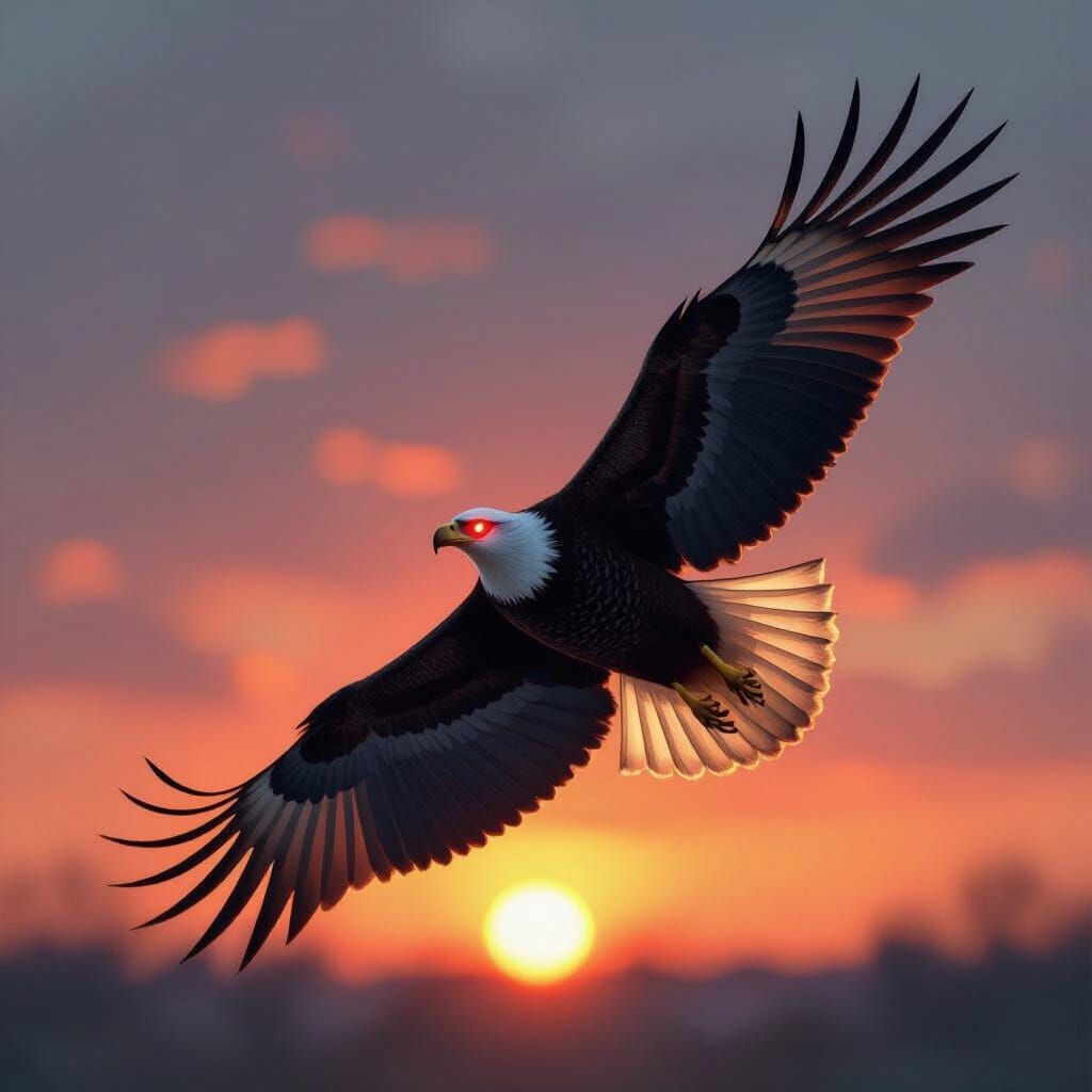 Eagle in Flight: Shadow and Light