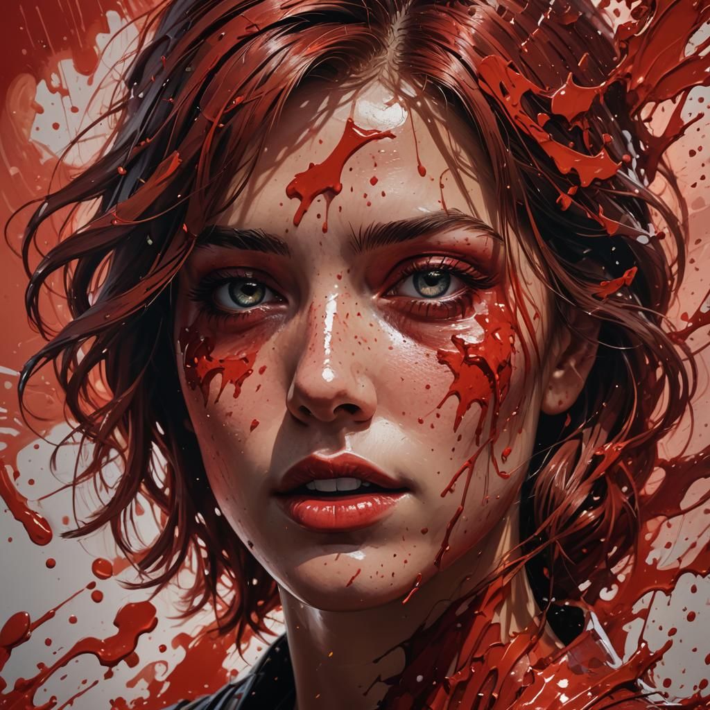 Hyperrealistic Redness in Splash Art Style