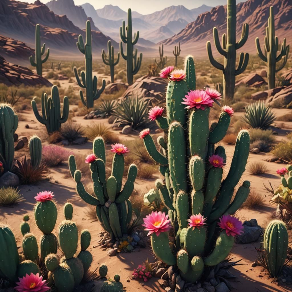Blooming Desert Cactus: Matte Painting in Unreal Engine