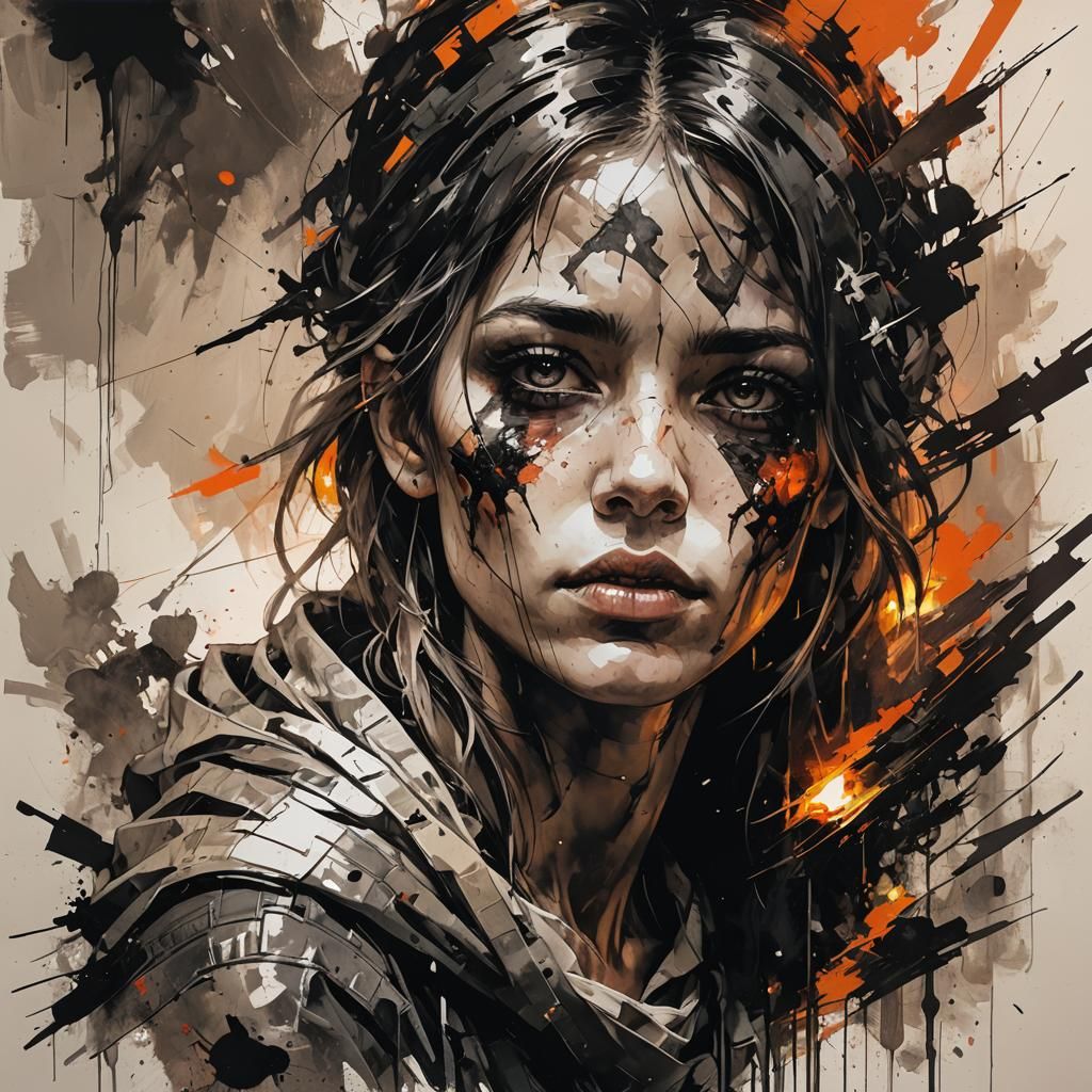 Biblical Scene with Sunset in Blended Shades