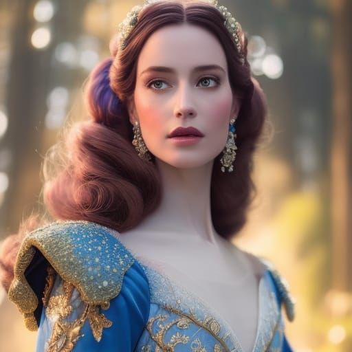 Cinderella in Victorian Gown, Masterpiece with Dramatic Ligh...