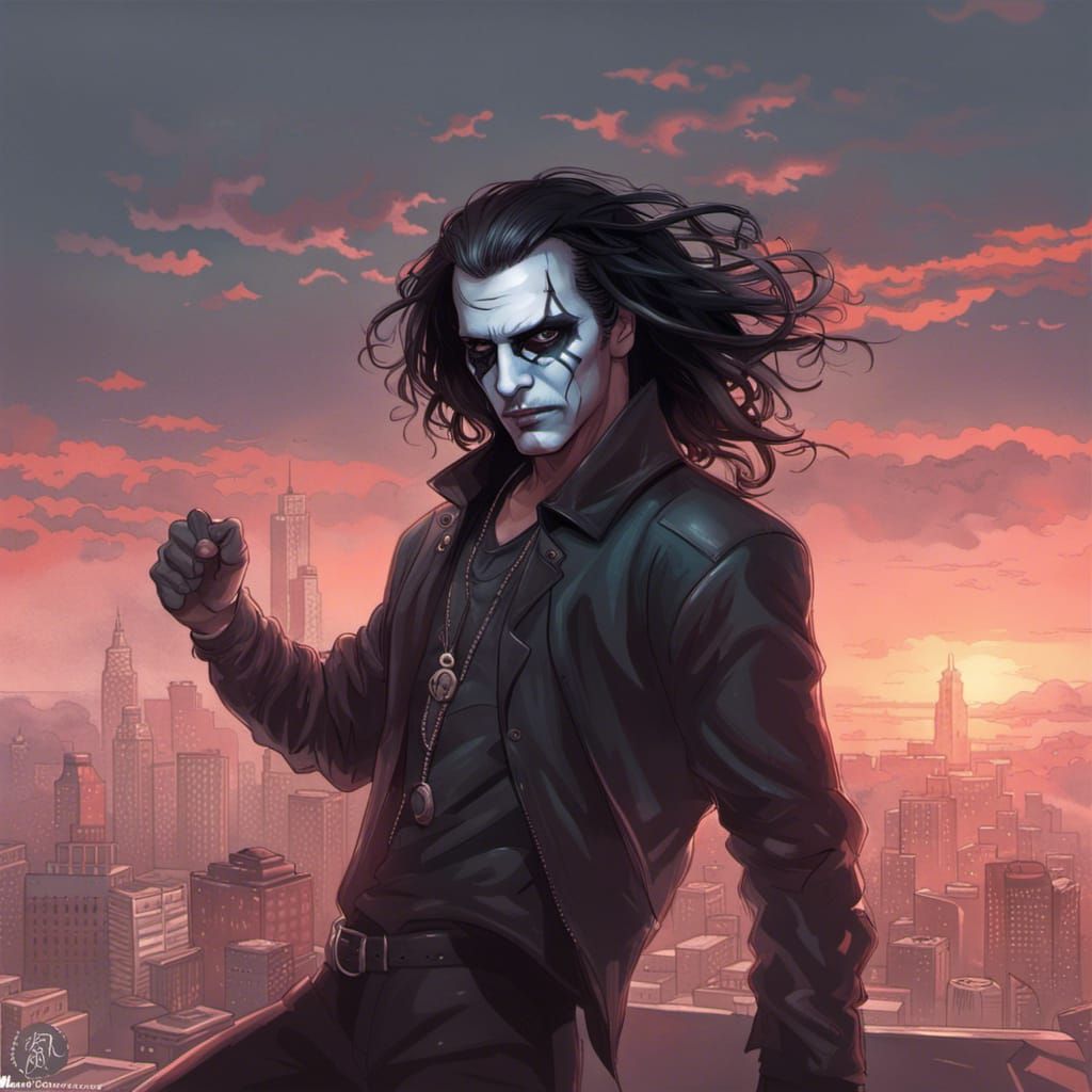 Eric Draven Portrait in Art Nouveau Style