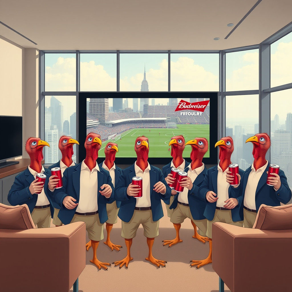 Turkeys Watch Soccer in Uptown Penthouse
