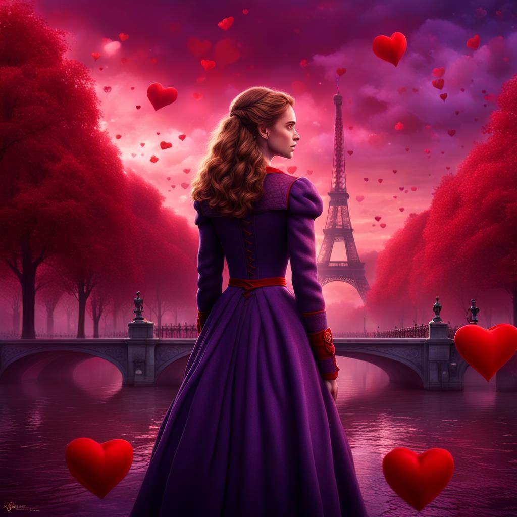 Hermione in Paris: Valentine's Day Fantasy Art