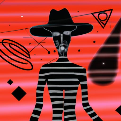 Steampunk One-Eyed Man in Cosmic Astral Illustration