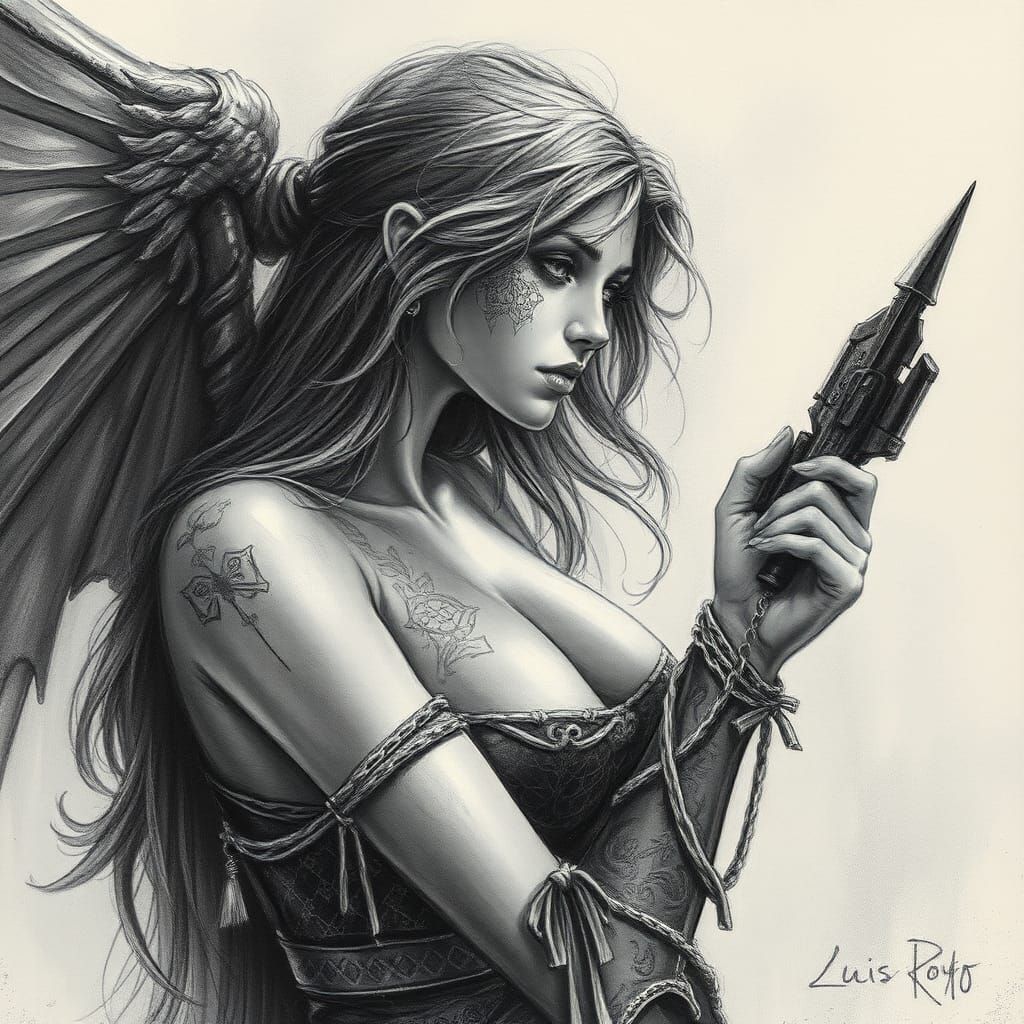 Fantasy Warrior in Romantic Art Style