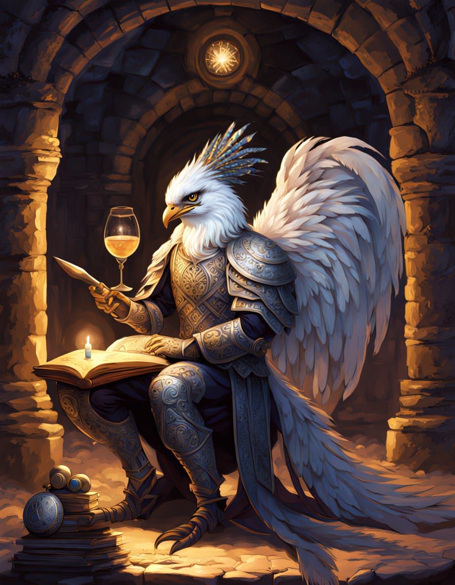 Fantasy Cleric Praying in a Dungeon Chamber