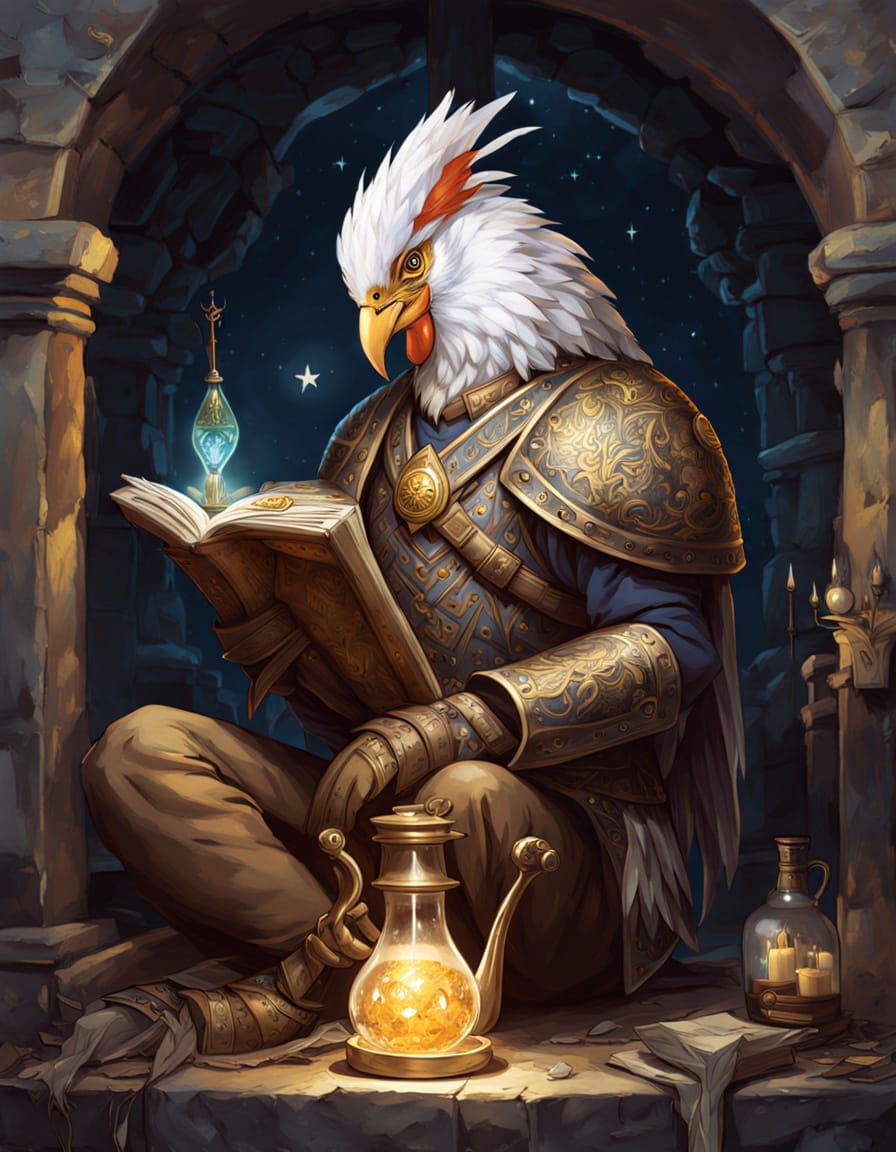 Fantasy Cleric Praying in a Dungeon Chamber