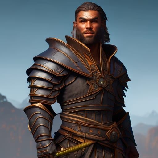 Detailed Half-Elf Rogue Fantasy Concept Art