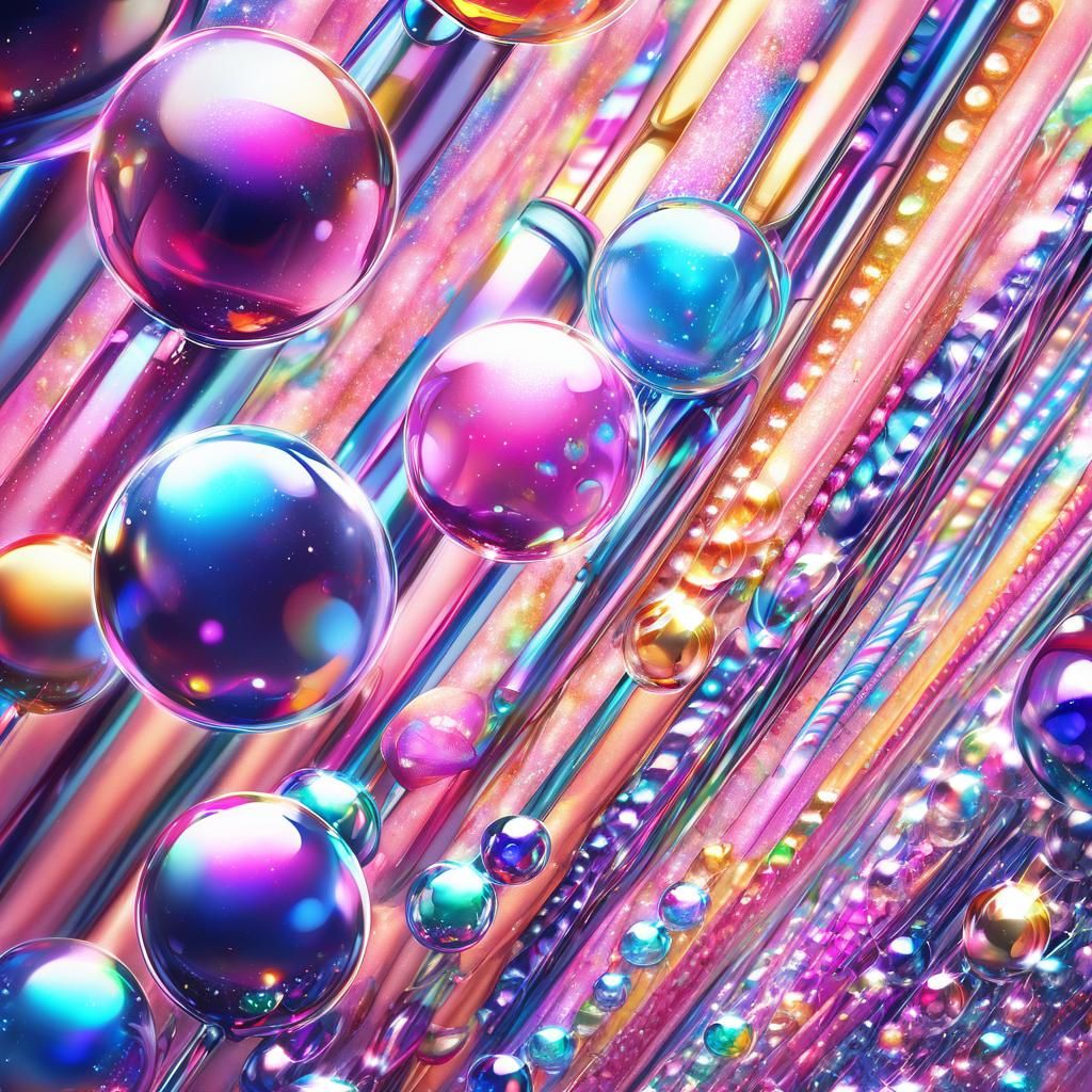 Vibrant Digital Art of Miu in Candy Shop