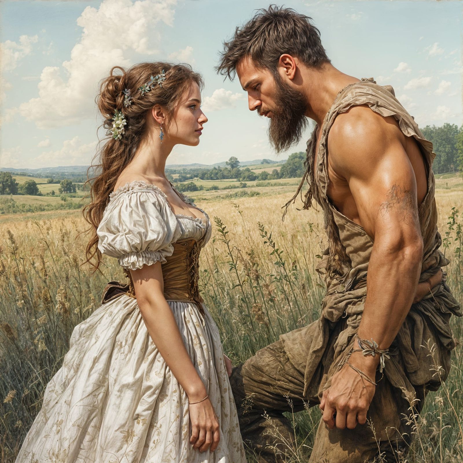 Noblewoman in Secret Love Affair with a Handsome Peasant