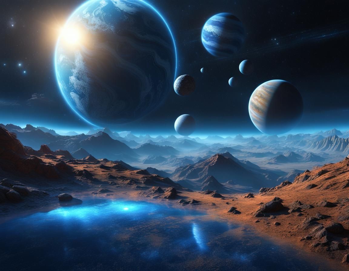 Surreal Planetary Vista in Hyper-Detailed Unreal Engine