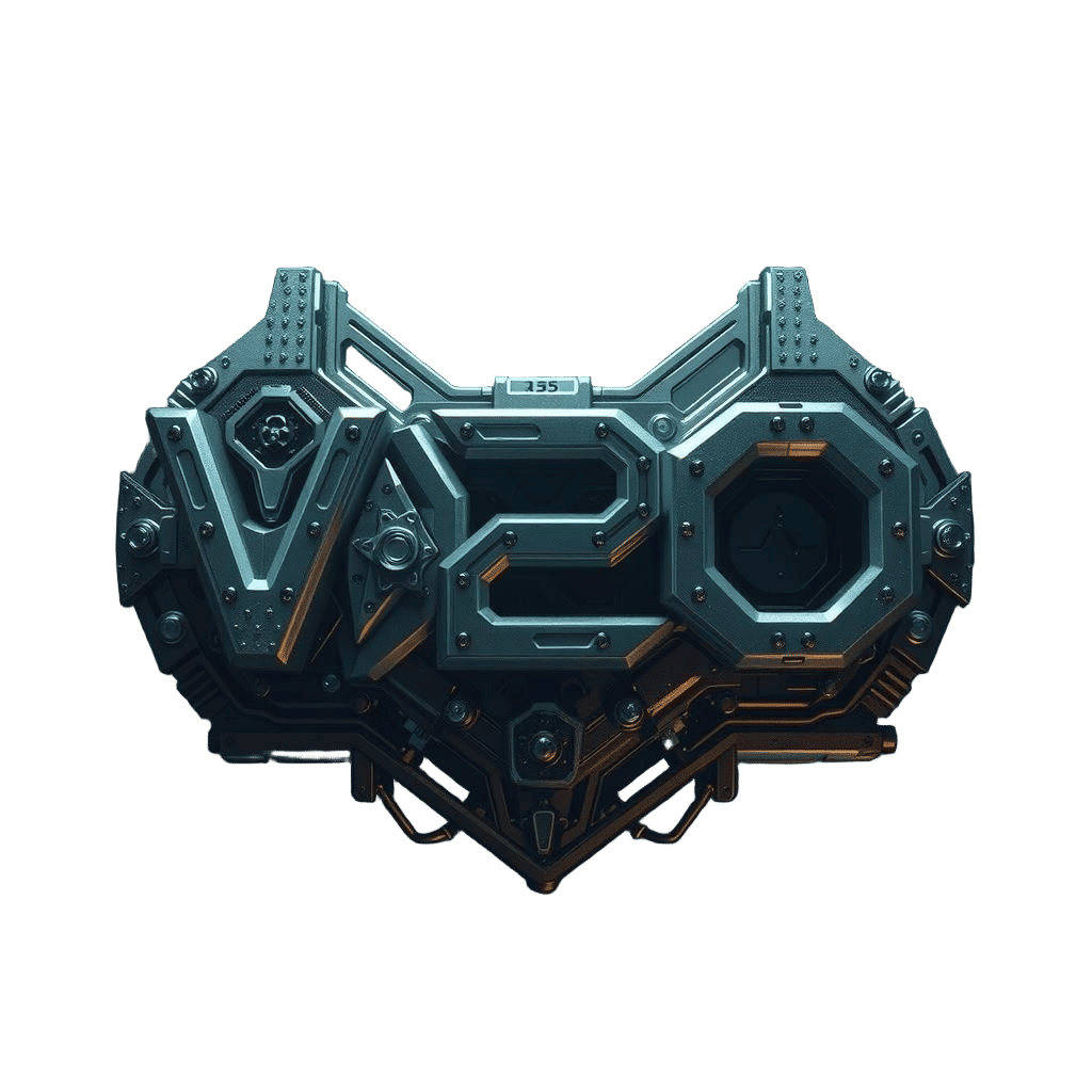 Futuristic 3D Letter Logo Design with Mech Details