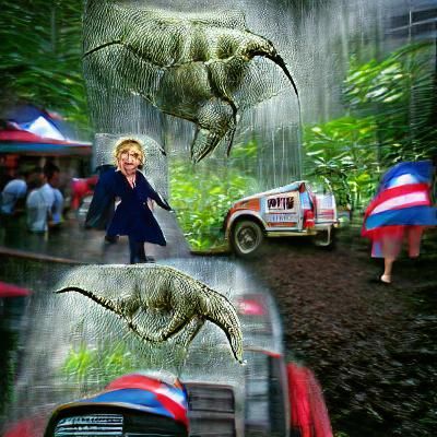 Hillary Clinton as Jurassic Park Character