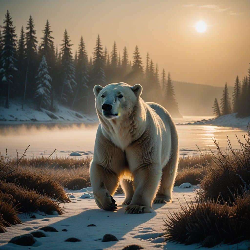 Epic Polar Bear Roams Arctic Landscape in Hyper-Realistic 35...