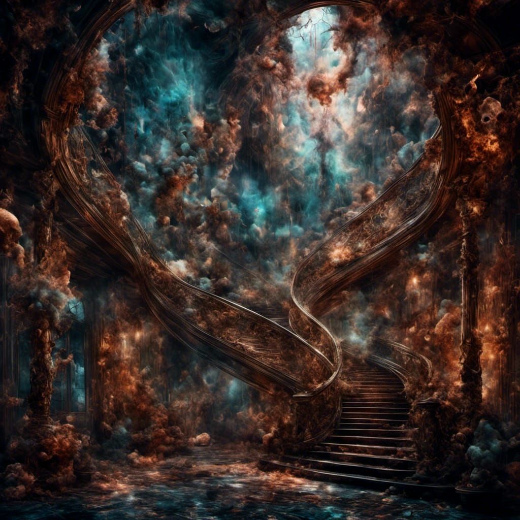 Ethereal Fourth Dimension: Hyperreal Celestial Oil Painting