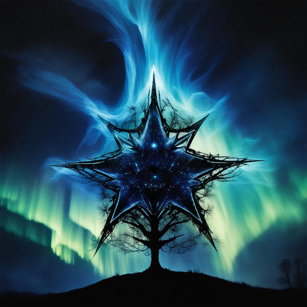 Cosmic Star Shrouded in Electric Aurora