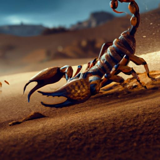 Scorpion in Desert Sand: Digital Art