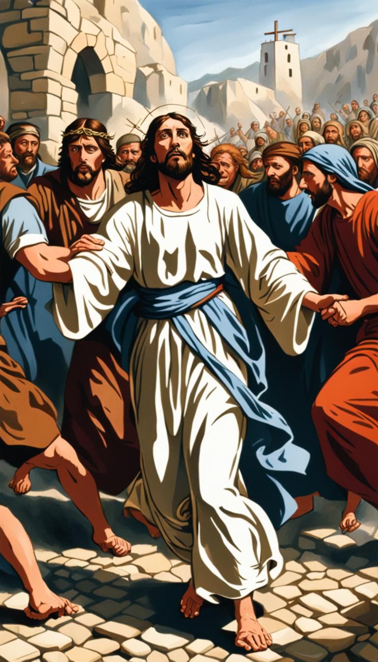 Jesus Christ Saves a Sinful Woman from Being Thrown Stones at Her