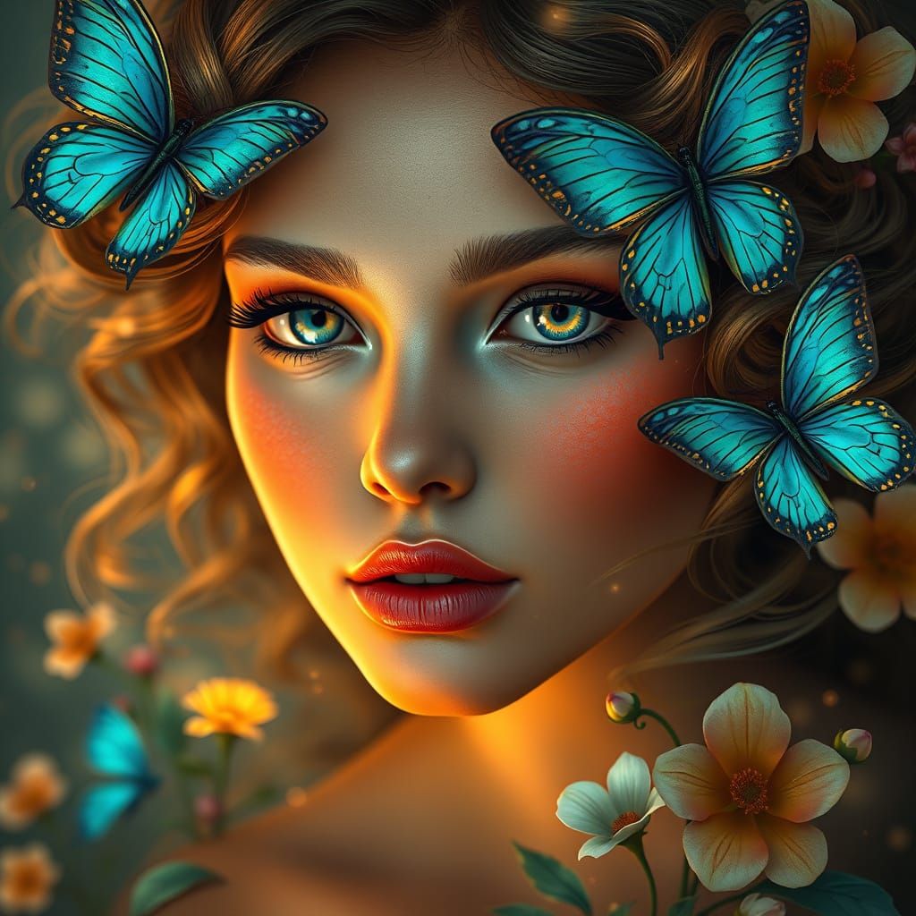 Enchanting Portrait of a Woman in a Dreamlike Atmosphere
