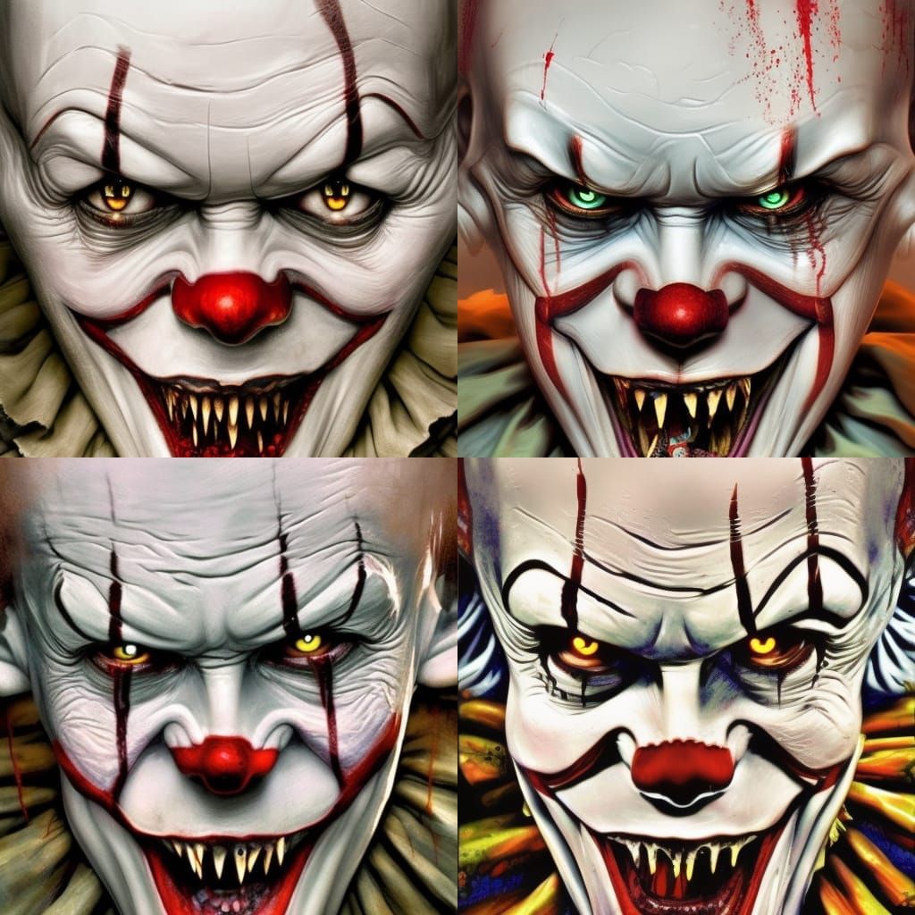 Hyperrealistic Pennywise Portrait in Horror Style