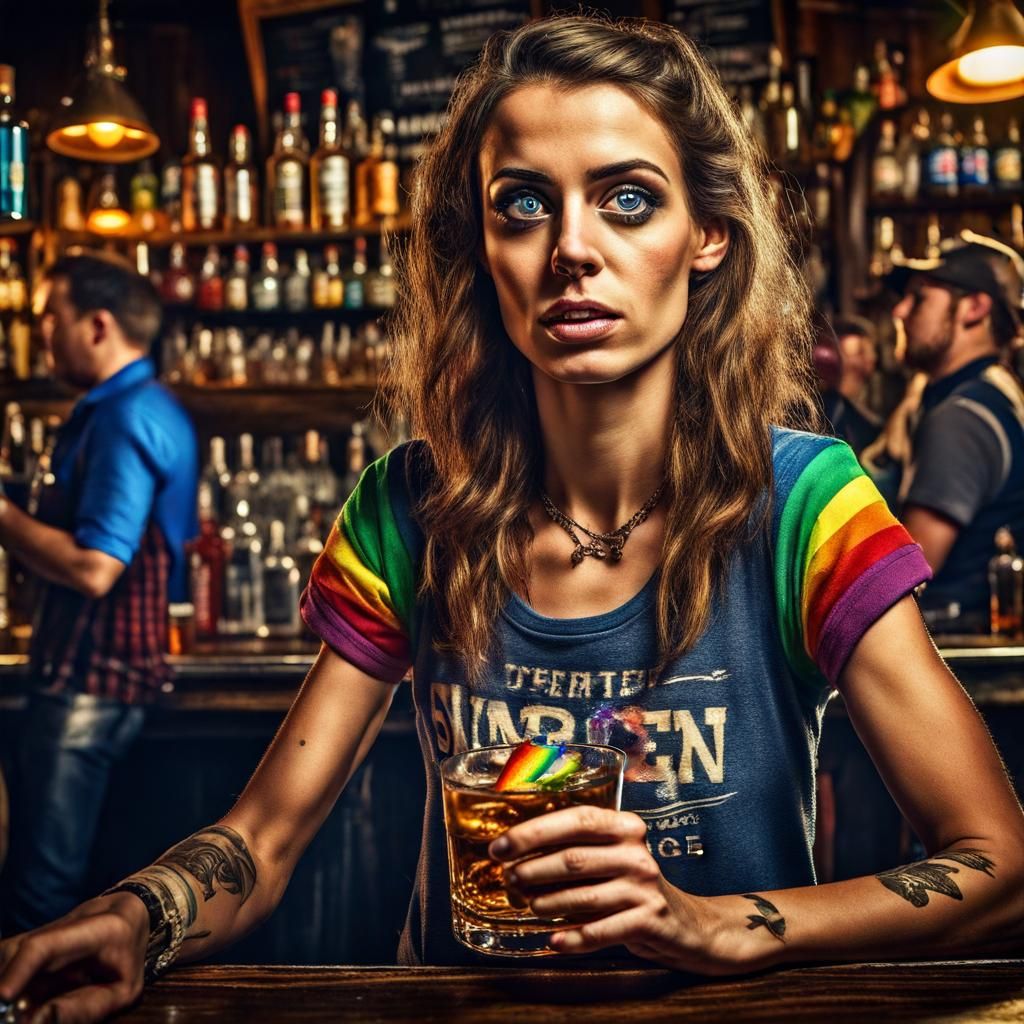 Rainbow Bartender Serves Ice Truckers in Seedy Bar