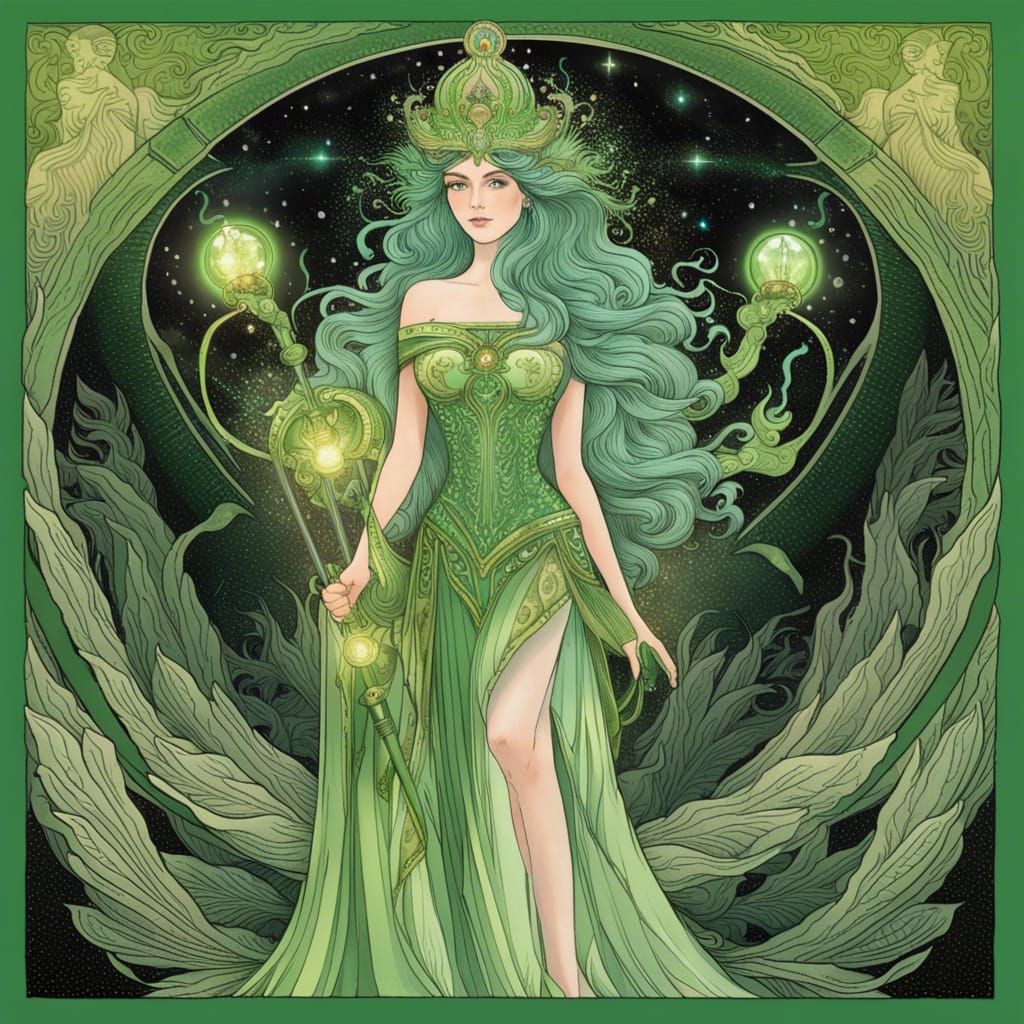 Goddess in Coke Bottle Green Crystal Palace