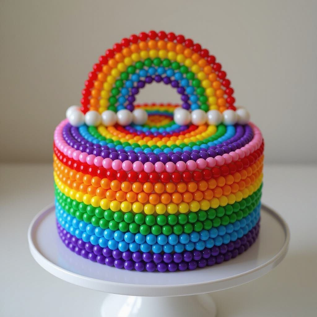 Rainbow Bead Cake: A Colorful Confection