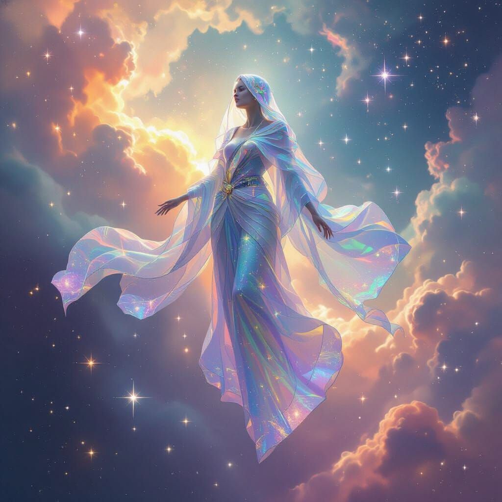 Celestial Being in Nebula, Ethereal Art