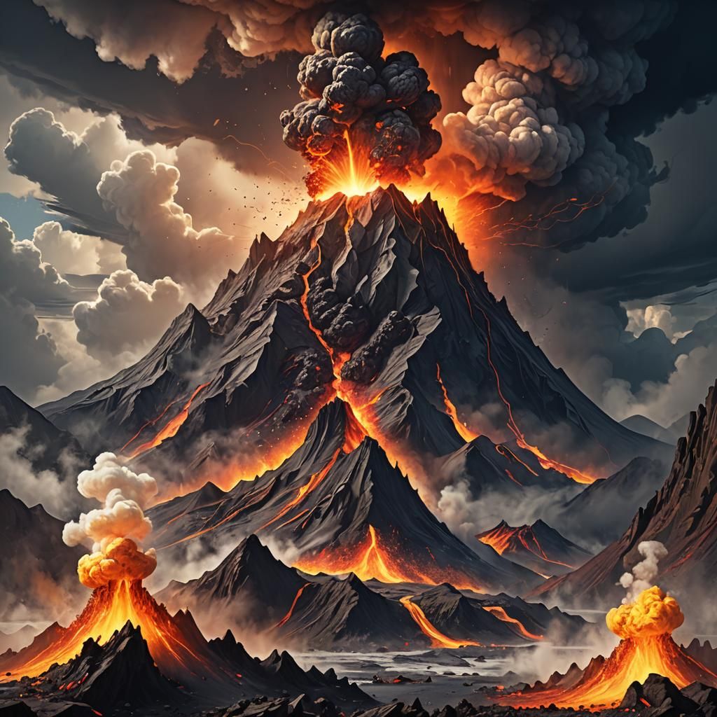 Volcanic Eruption Spells "Boom!" in Fantasy Landscape