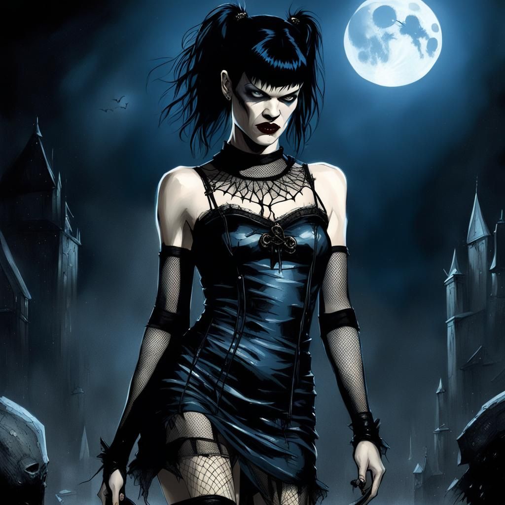 Vampire in Gothic Setting, Dark Academia Aesthetic