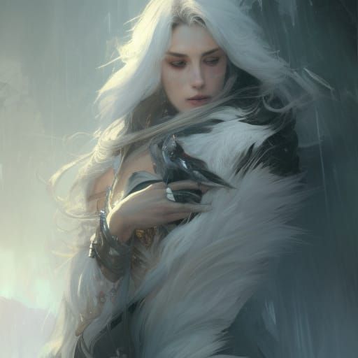 White Wolf Portrait in Valley of Bones
