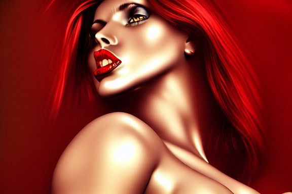 Seductive Devil: Hyperrealistic Photorealistic Illustration