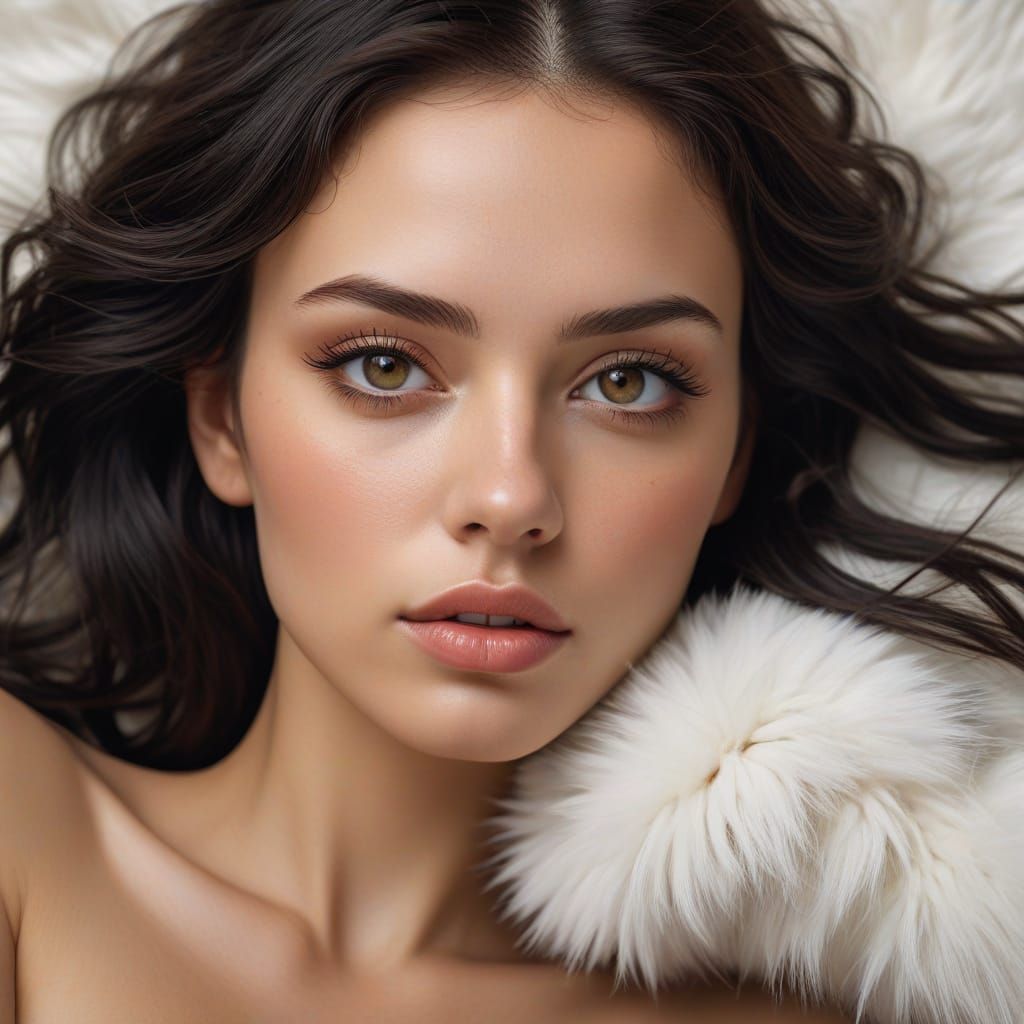 Hyper-Realistic Portrait of a Young Woman in Thought