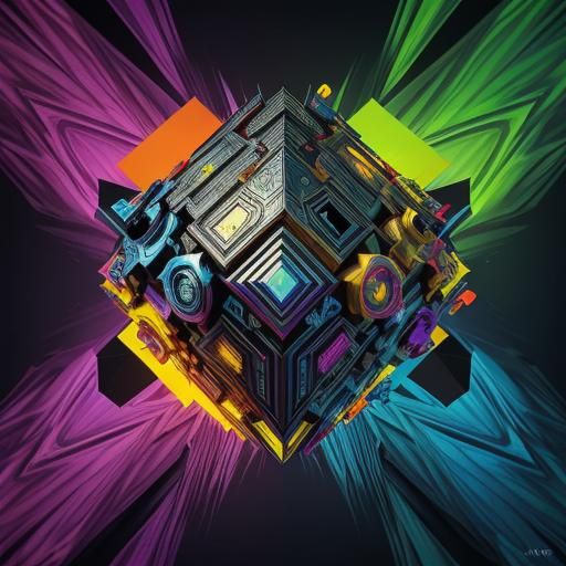 Cubist Chess Game in Geometric Fauvism Style