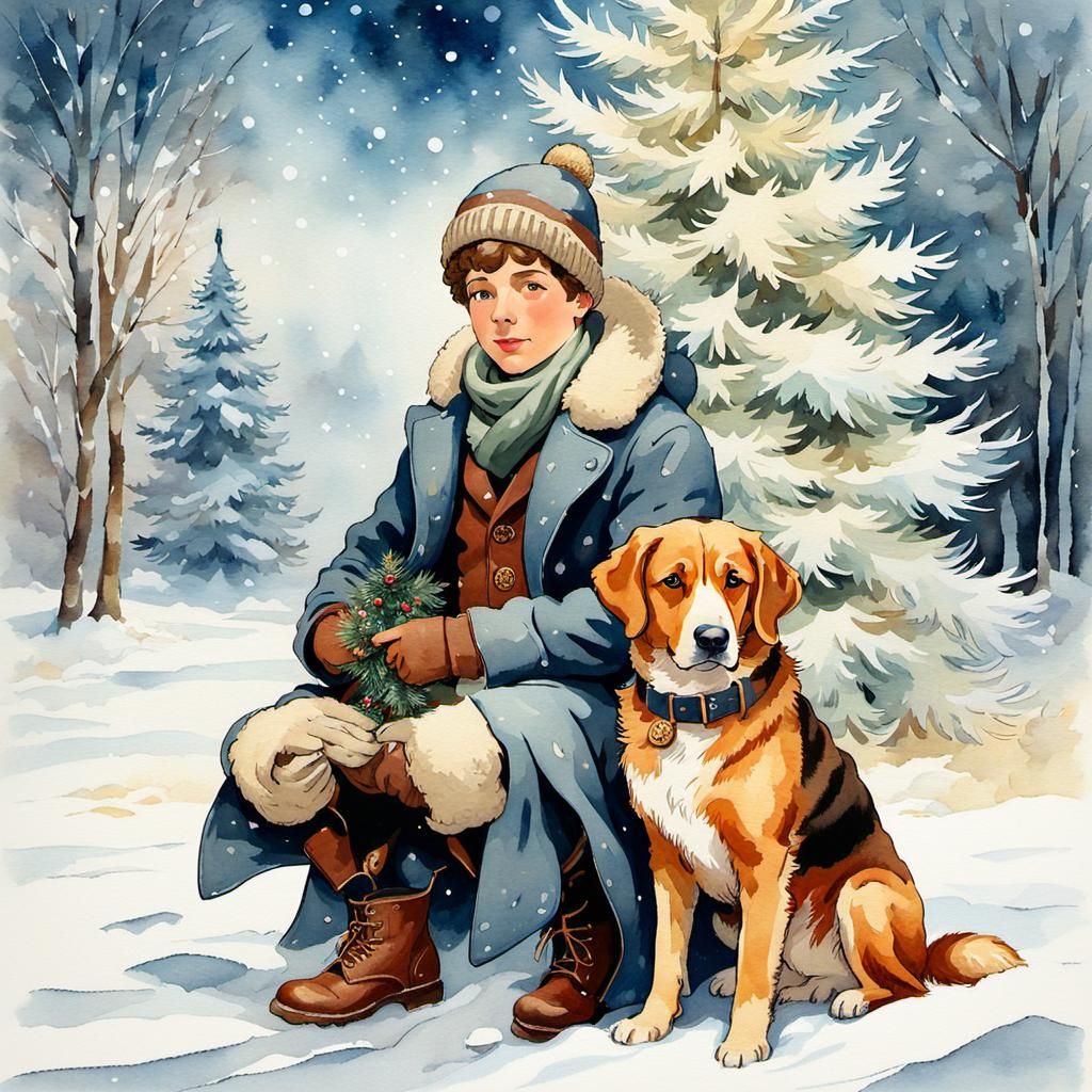 Boy and dog