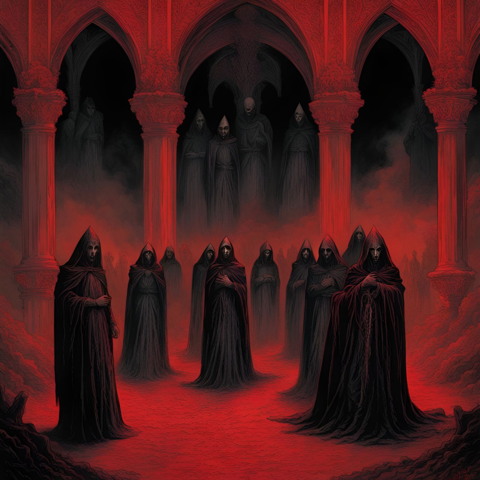 Seven Princes of Hell: Creepy Black Metal Illustration