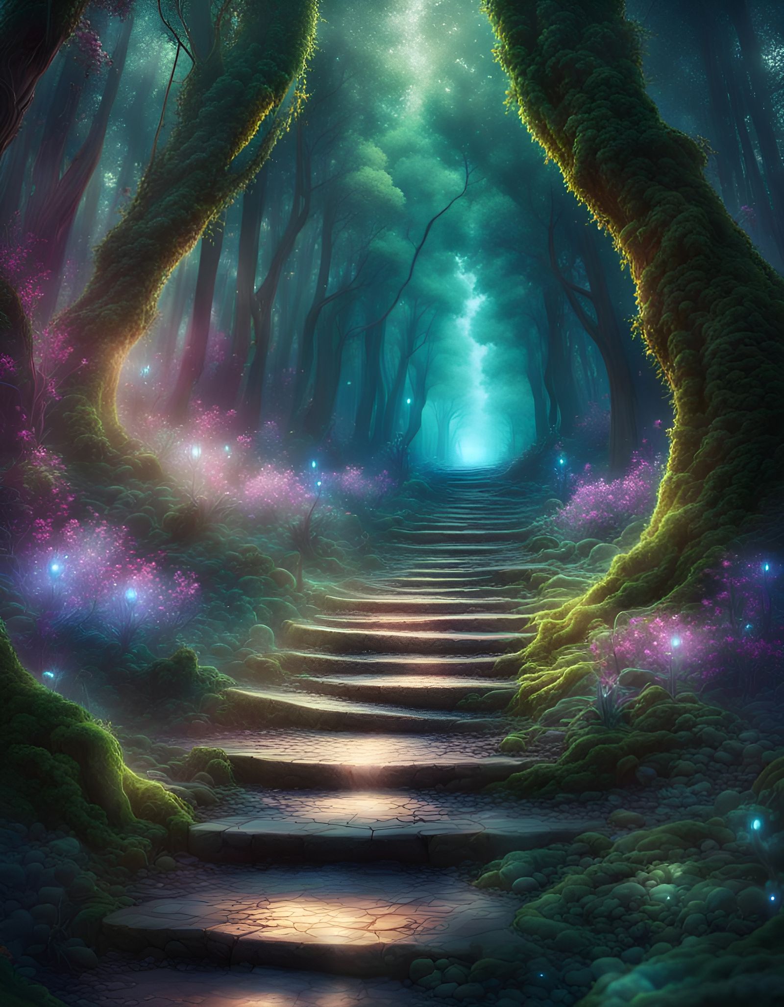 Opalescent Forest Path to Magical Portal