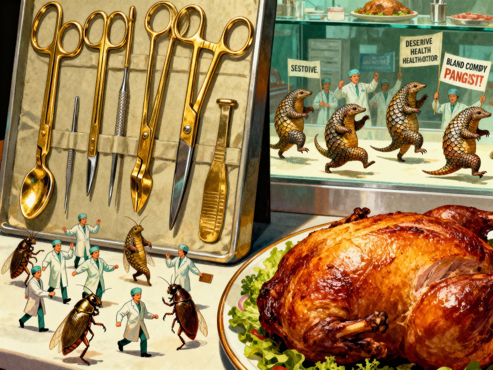 Golden Surgical Tools & Pangolin Dancers