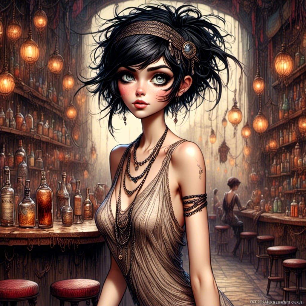 Roaring 20s Flapper in Speakeasy Masterpiece