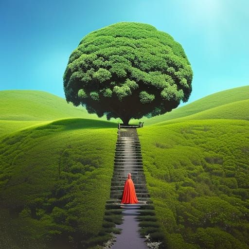 Giant Apple Harvest in Pastel Illustration Style